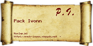 Pack Ivonn névjegykártya